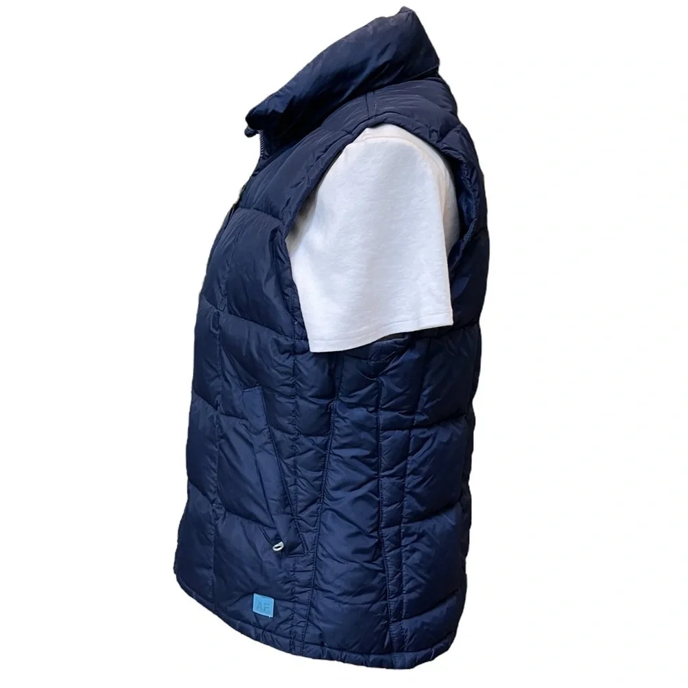 Abercrombie & Fitch Navy‎ Blue Puffer Down Winter Vest Size: M